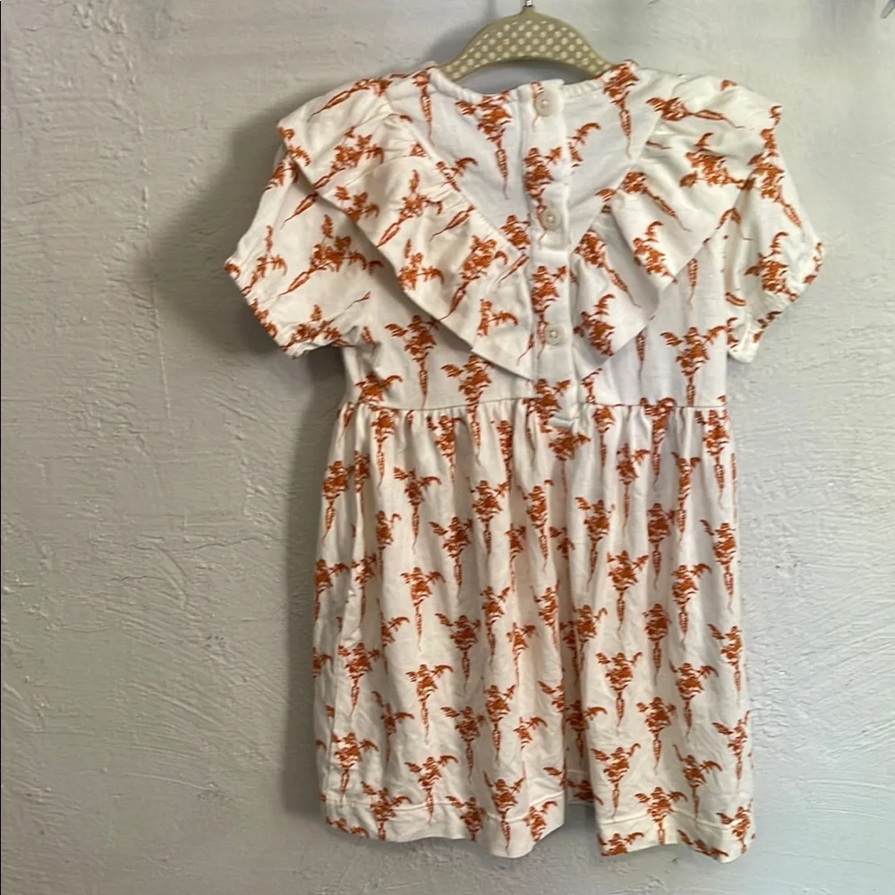 Kate Quinn Floral Ruffle Dress Carrots Print